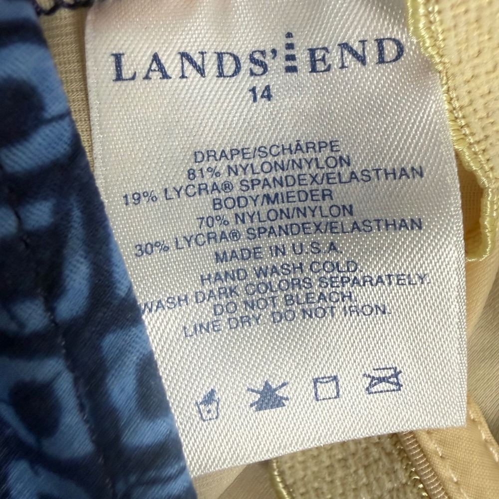 Lands' End Swimsuit One Piece Womens‎ 14 Blue Nylon Classic Ruched Tummy Control - Picture 5 of 9